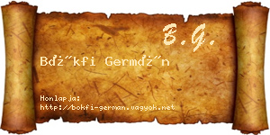 Bökfi Germán névjegykártya